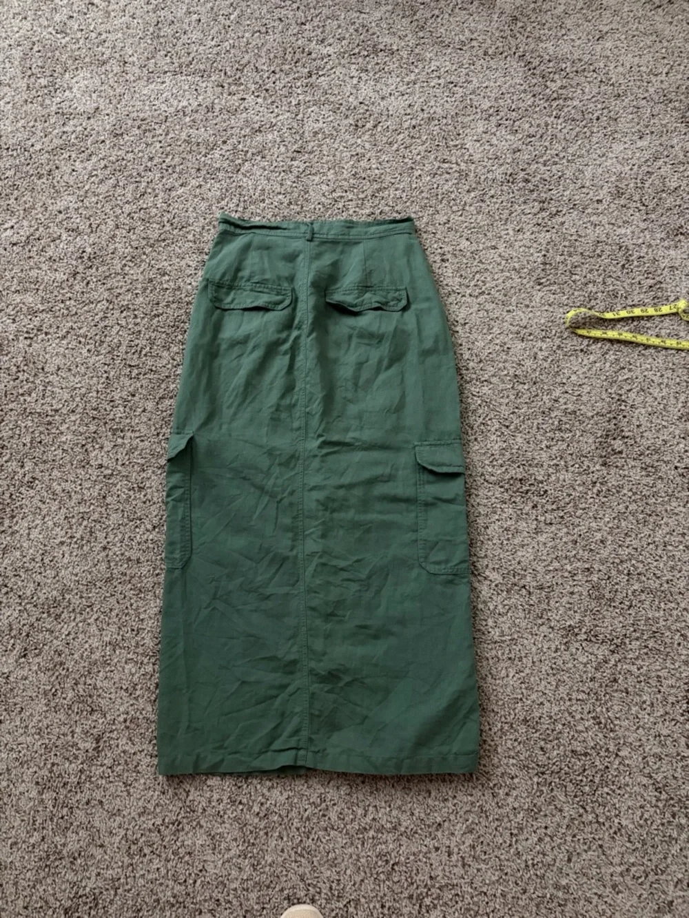 Zara Green High-Waist Linen Blend Skirt - Picture 2 of 5